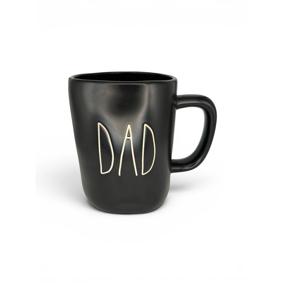 Rae Dunn DAD Coffee Mug Black Artisan Collection with White Letters Fathers Day